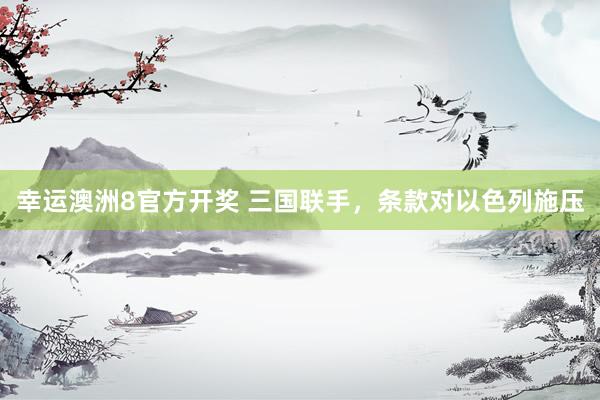 幸运澳洲8官方开奖 三国联手，条款对以色列施压
