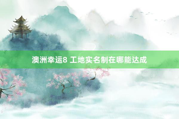 澳洲幸运8 工地实名制在哪能达成