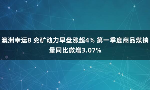 澳洲幸运8 兖矿动力早盘涨超4% 第一季度商品煤销量同比微增3.07%